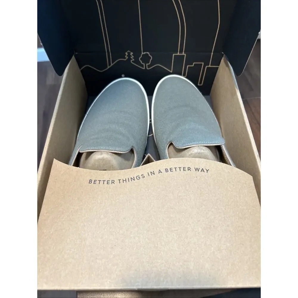 New ALLBIRDS Wool Lounger Hazy Pine Shoes Slip On Green Mens Size 14